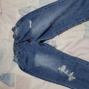 Distressed Kancan Elastic Waist Jeans